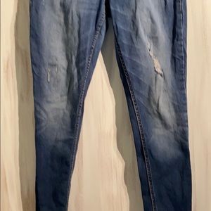 Dark Blue Jeggings with Rips